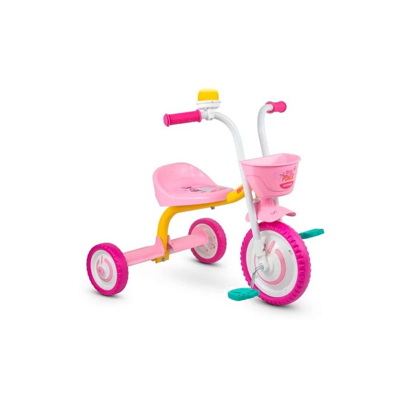 Triciclo Infantil Motoca Minnie para Passeio com Empurrador e